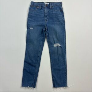Madewell The Perfect Vintage Jean Distressed Raw Hem Jean Size 28